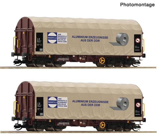 ROCO 6680057 - 2-tlg. Set: Schiebeplanenwagen, DR